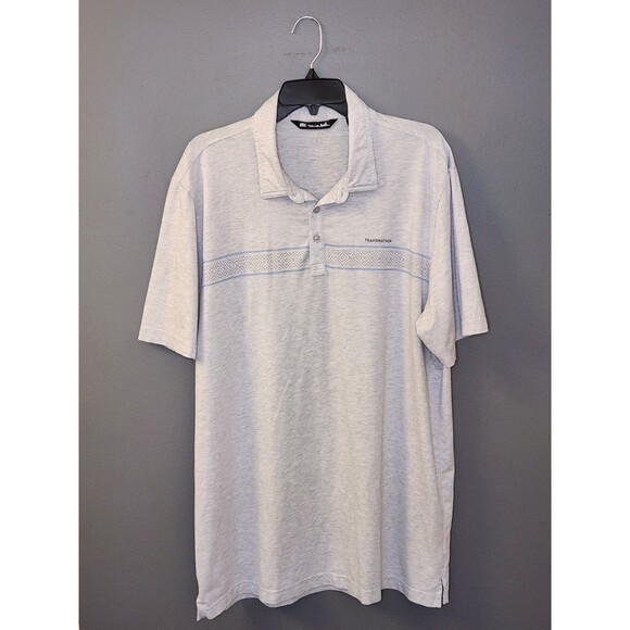 Travis Mathew Polo Shirt Men's 2XL Gray Short Sleeve Golf Stretch Performance - Picture 2 of 7